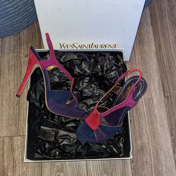 EUC (W36.5) - YSL Tribute 105 Suede Sandal - Picture 2 of 12